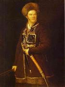 Aleksander Orlowski Self-portrait in Cossack's dress. Sweden oil painting artist